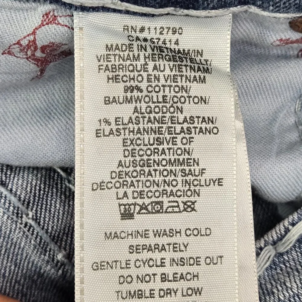 True Religion Men Jeans 30 Blue Denim‎ Paint Splatter RICKI Relaxed Straight
